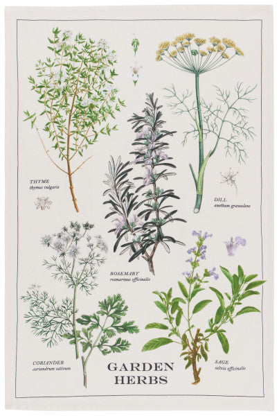 Tea Towel Garden Herbs l