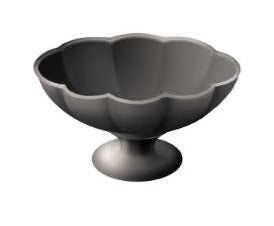 Dish Pedestal Scallop Edge Black