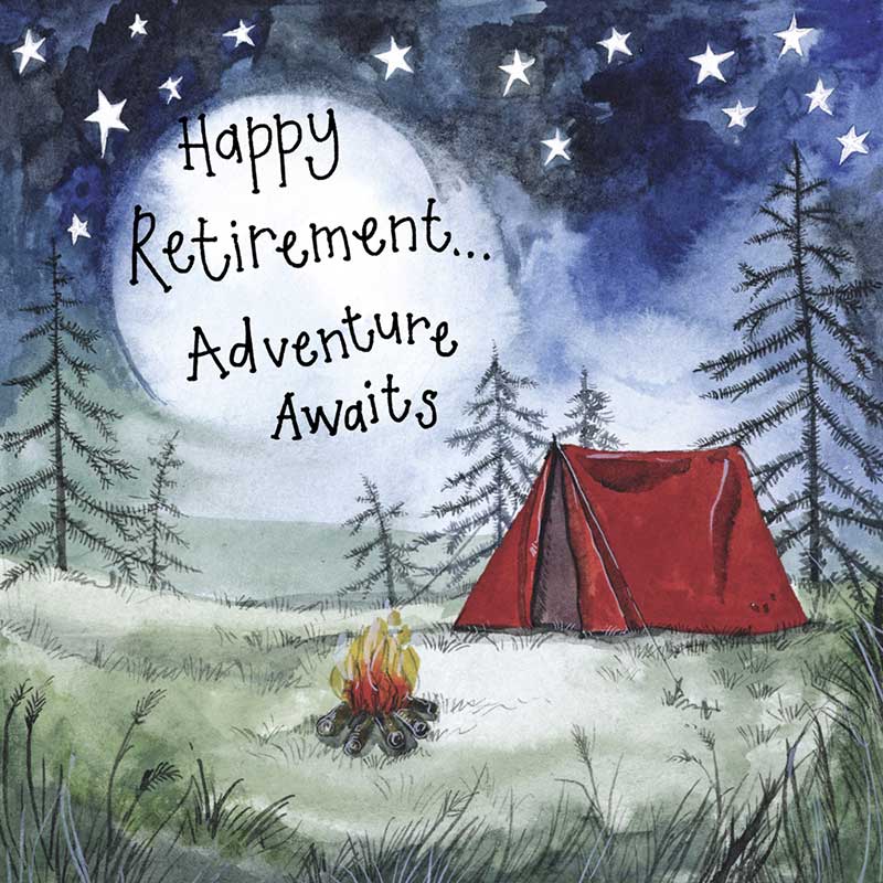 Starlight Red Tent Retirement Card