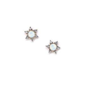 Earrings Starlit White Opal Stud