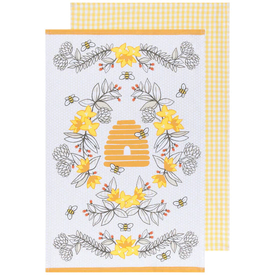 Dish Towels Bees Coordinated  Set of 2